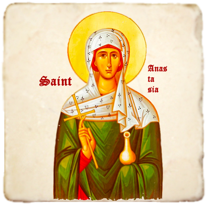 St.Anastasia of Sirmium Icon,Women Saint,Marble Icon,Handmade,Prayer gift,Christian Icon
