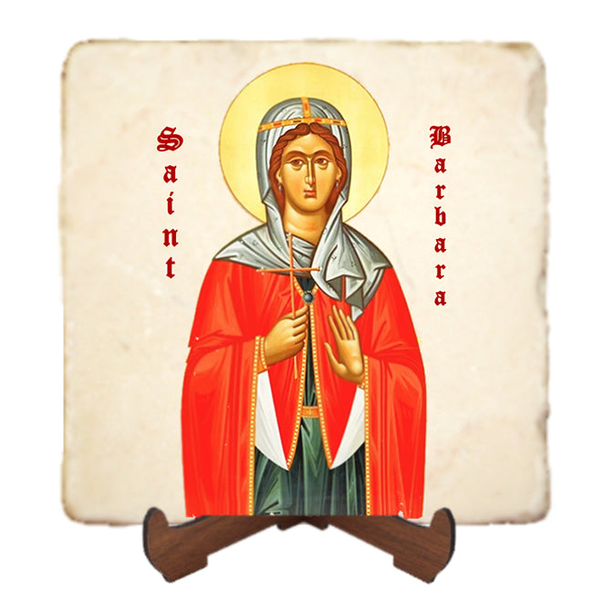 St.Barbara Icon,Women Saint,Marble Icon,Handmade,Prayer gift,Christian Icon