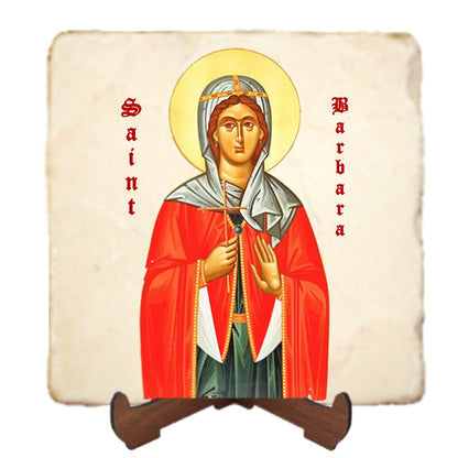 St.Barbara Icon,Women Saint,Marble Icon,Handmade,Prayer gift,Christian Icon