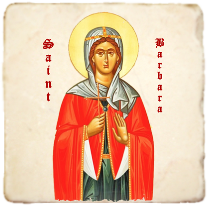St.Barbara Icon,Women Saint,Marble Icon,Handmade,Prayer gift,Christian Icon