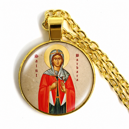 St. Barbara Byzantine Necklace