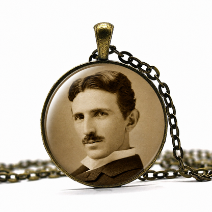 NIKOLA TESLA Necklace,Serbian,American, Inventor,Futurist,Electrical Engineer Mechanical Engineer,Art Pendant Necklace