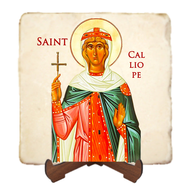 St.Calliope Icon,Women Saint,Marble Icon,Handmade,Prayer gift,Christian Icon