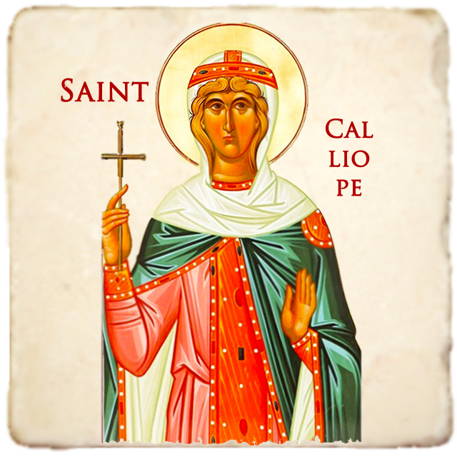 St.Calliope Icon,Women Saint,Marble Icon,Handmade,Prayer gift,Christian Icon