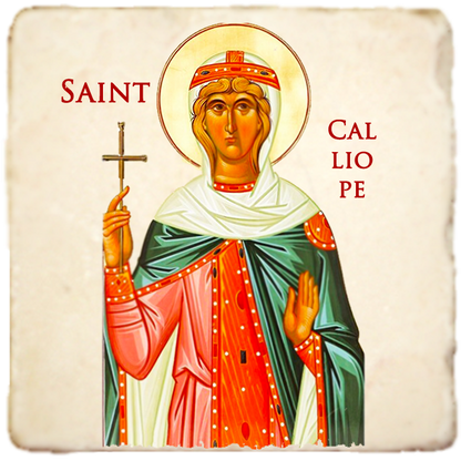 St.Calliope Icon,Women Saint,Marble Icon,Handmade,Prayer gift,Christian Icon