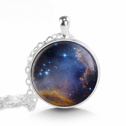 Small Magellanic Cloud necklace,Celestial jewelry,Nebula pendan, stargazer astronomer gift, space photo necklace