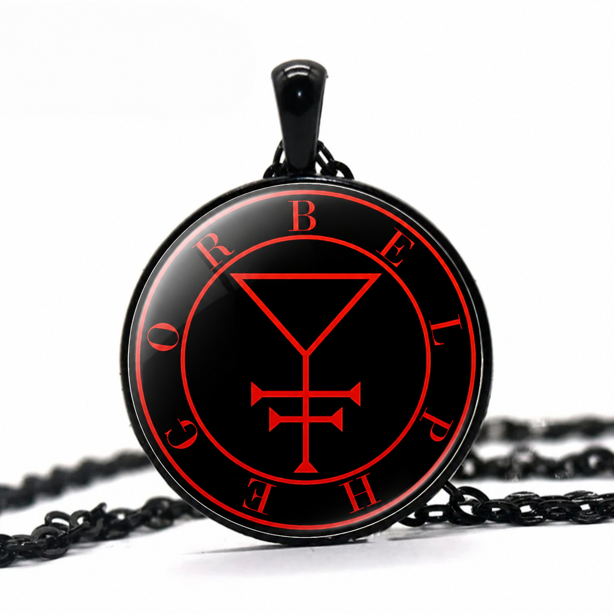 Belphegor Sigil Pendant Necklace,Goetia Demon Seal Talisman,Occult Ritual Jewelry