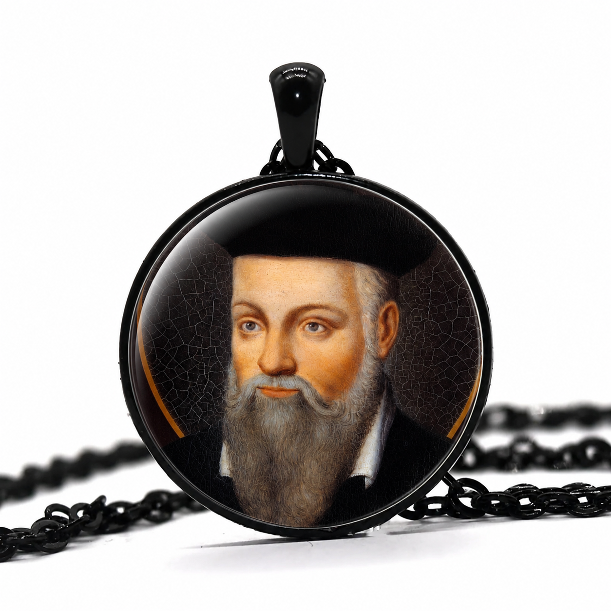 NOSTRADAMUS Necklace,Michel de Nostredame,Astrologer,Physician,French,Les Prophéties,Reputed Seer,Art Pendant Necklace, Glass Pendant Necklace