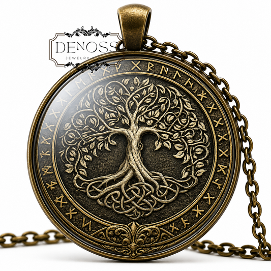 Norse Tree of Life Pendant Necklace,Celtic Nordic Necklace - Denoss