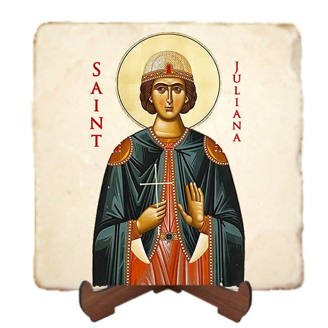 St.Juliana of Nicomedia Icon,Women Saint,Marble Icon,Handmade,Prayer gift,Christian Icon