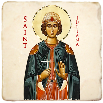 St.Juliana of Nicomedia Icon,Women Saint,Marble Icon,Handmade,Prayer gift,Christian Icon