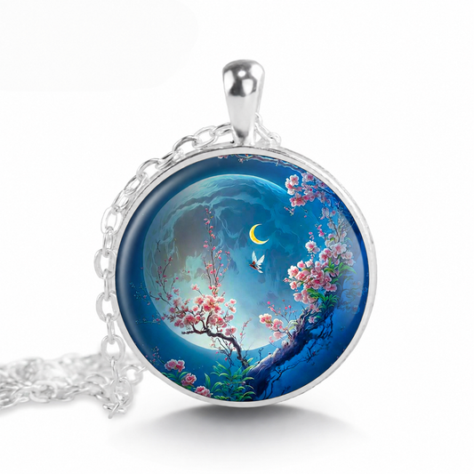 Spring Equinox necklace,New Moon pendant necklace,Wiccan jewelry,Vernal Equinox Ostara necklace,Pagan gift