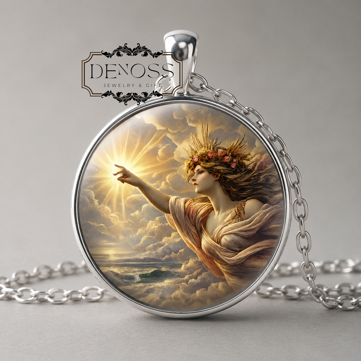 EOS Necklace,Goddess of the Dawn,Rosy-fingered,Greek,Art Pendant Necklace