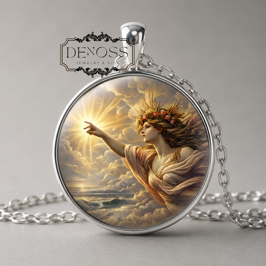 EOS Necklace,Goddess of the Dawn,Rosy-fingered,Greek,Art Pendant Necklace - Denoss