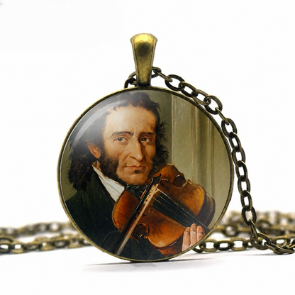 PAGANINI Necklace,Niccolò Paganini, Violinist,Virtuoso,Composer,Italian,Art Pendant Necklace
