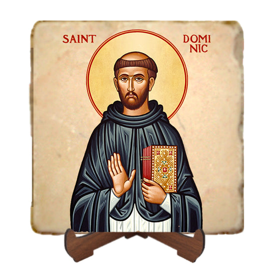 St.Dominic Icon,Men Saints,Marble Icon,Handmade,Prayer gift,Christian Icon