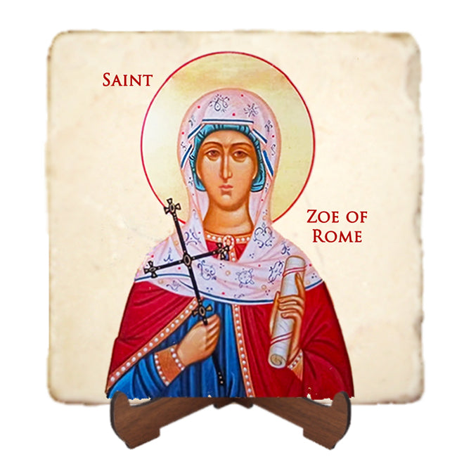 St.Zoe of Rome Icon,Women Saint,Marble Icon,Handmade,Prayer gift,Christian Icon
