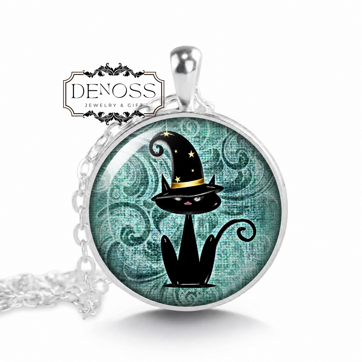 Black Cat Magic necklace,Halloween necklace,Halloween gift,Samhain cat jewelry