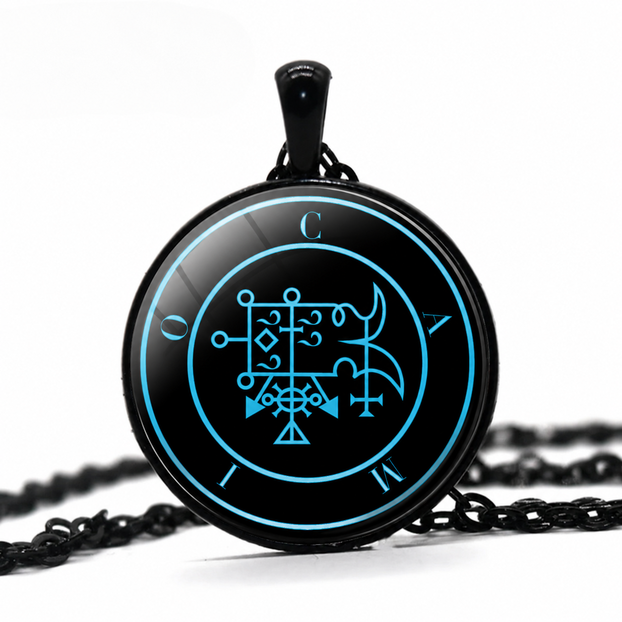 Camio Sigil Pendant Necklace,Goetia Demon Seal Talisman Necklace,Esoteric Witchcraft Jewelry