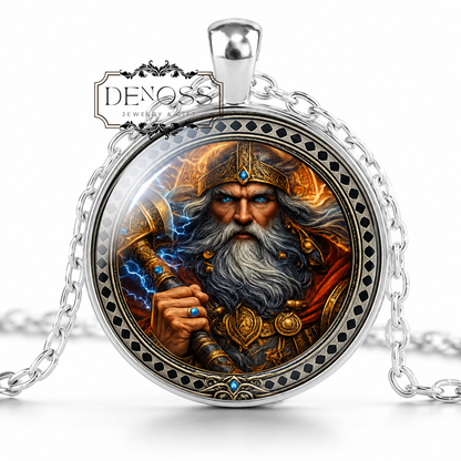 PERUN Necklace,God of the sky,God of War,God of Fertility,God of Thunder,God of Law Slavic,Glass Pendant