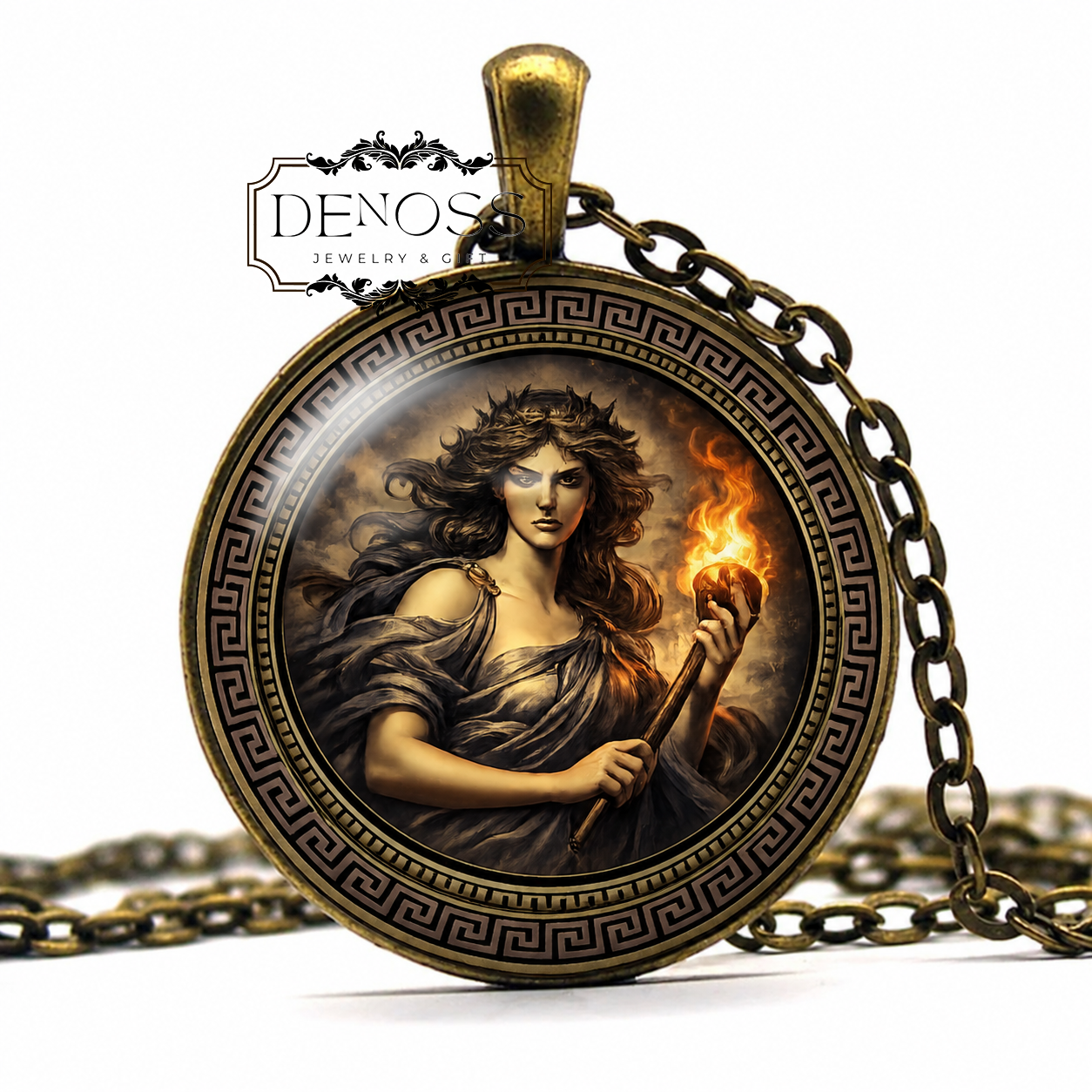 ERIS Necklace,Apple of Discord,Goddess of Strife,Goddess of Discord,Goddess of Chaos,Greek,Mythology,Glass Pendant