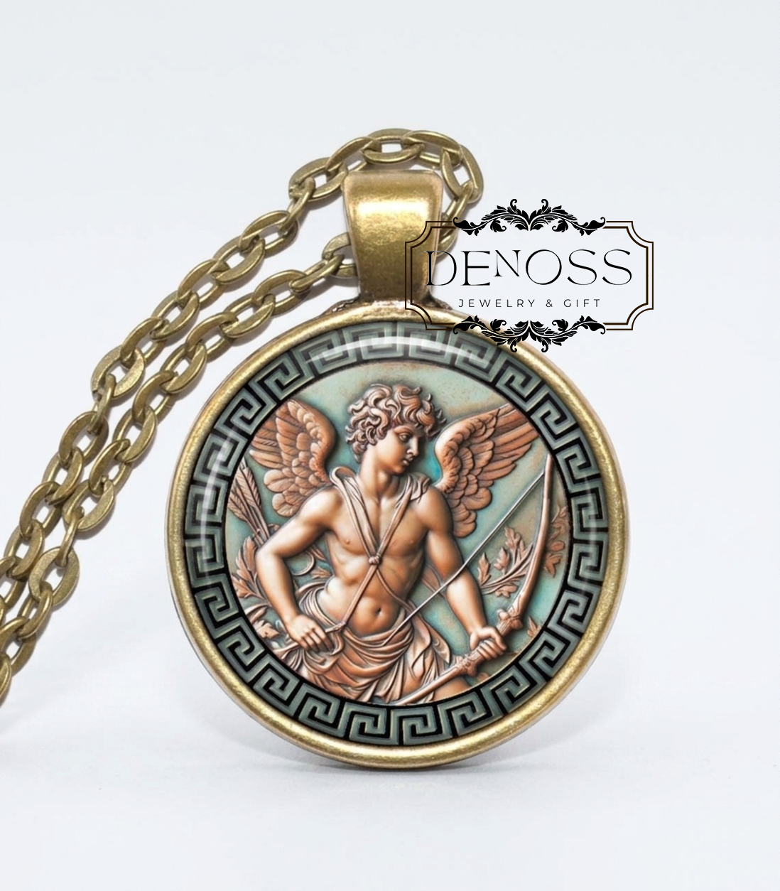 EROS Necklace,God of Love,God of Desire,God of Sex,Greek,Mythology,Art Pendant Necklace,Handmade necklace,Glass pendant