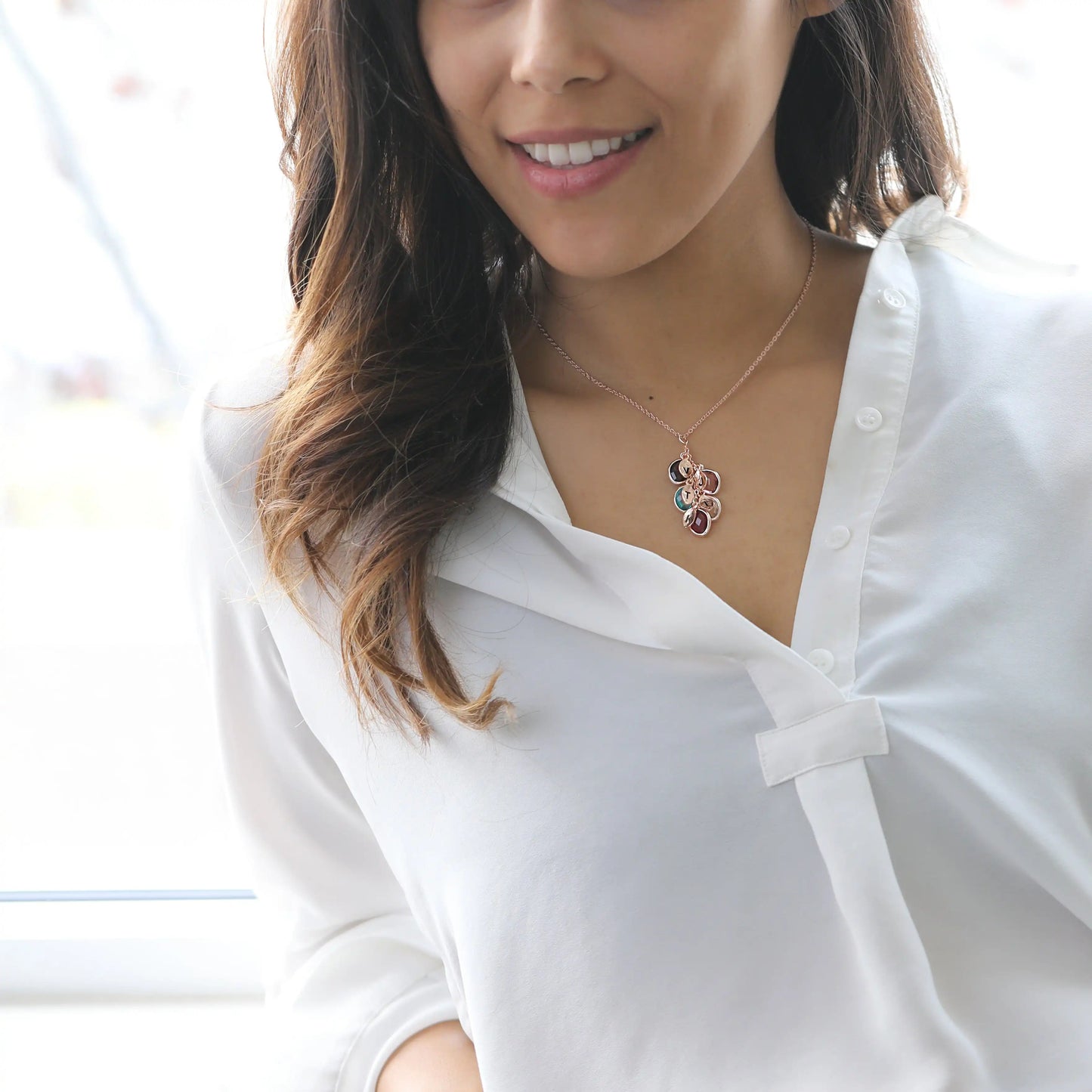 Personalized Letter Leaf Necklace With Birthstones