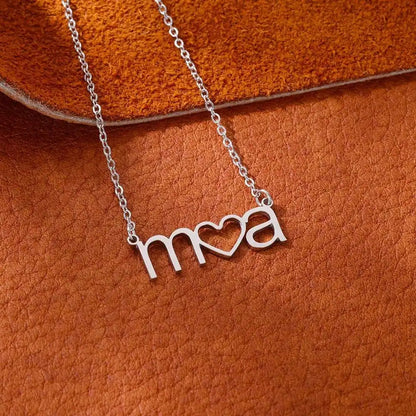 Custom Two Letters Heart Necklace For Women