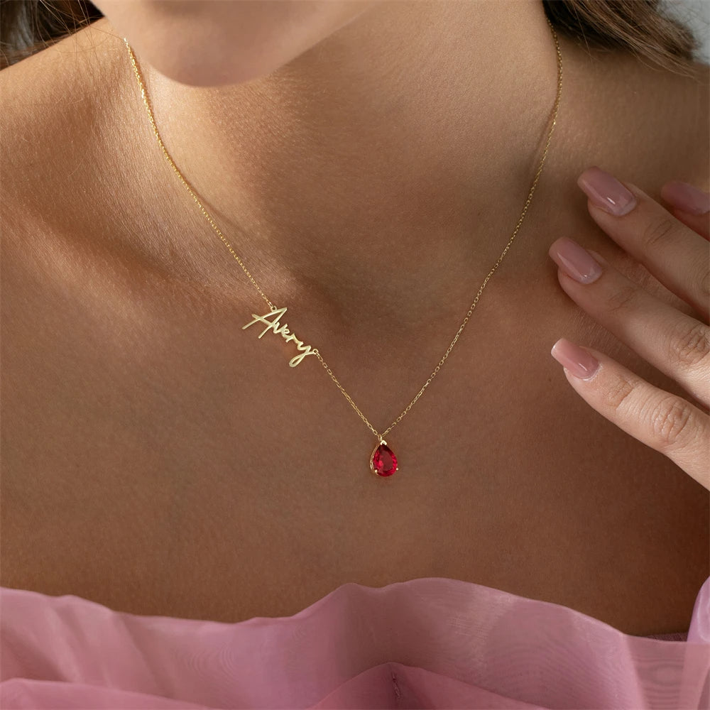 Custom Name Birthstone Necklace,Gift for Mothers