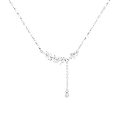 Zircon Clavicle Chain Silver Necklace for Women