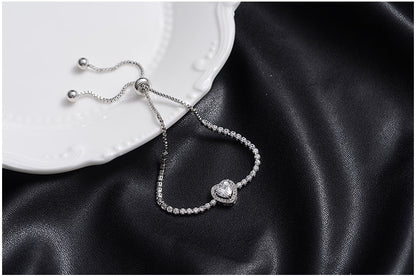Diamond Heart White Gold Bracelet