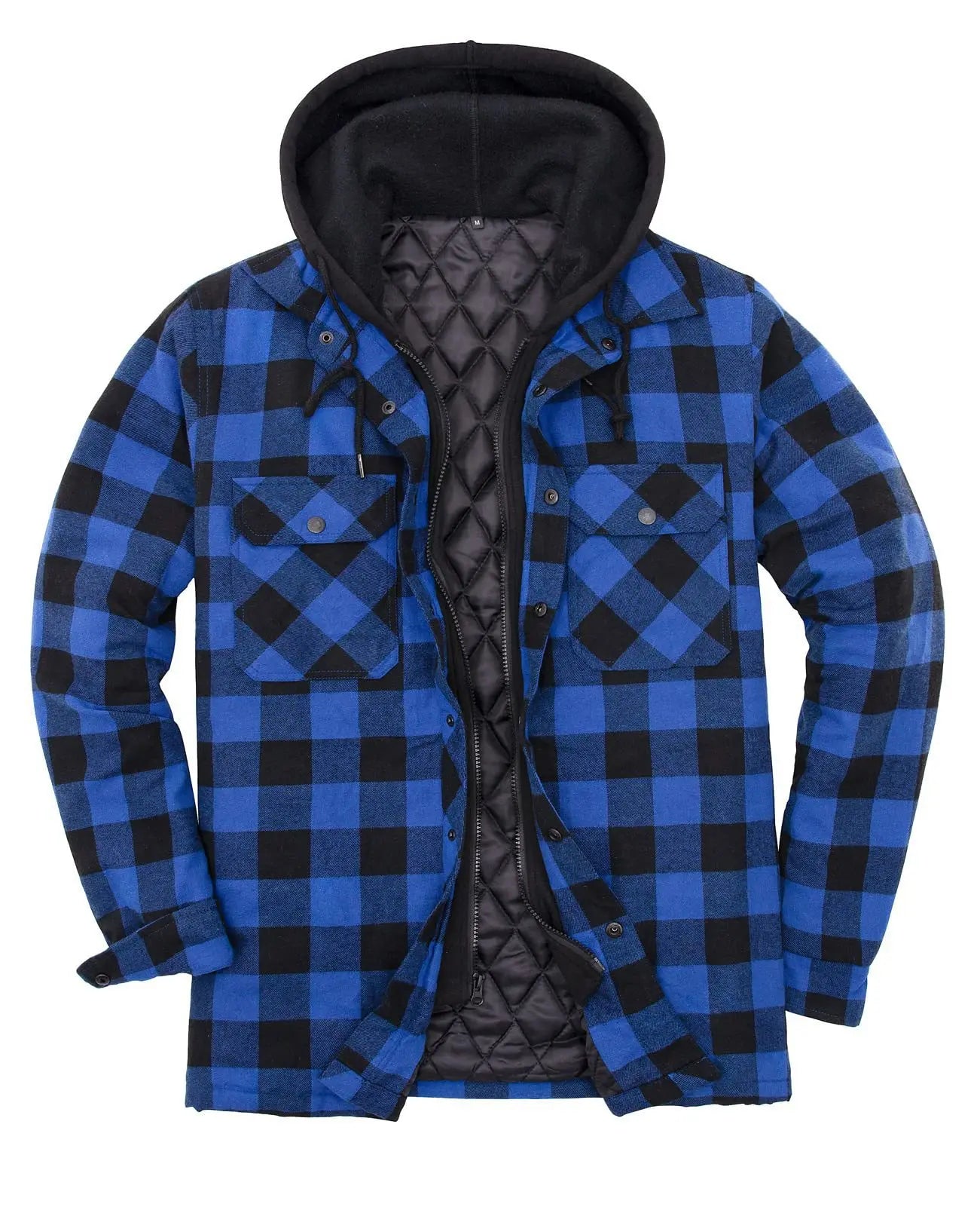 Men's Blue Coat with Removable Hood - Denoss
