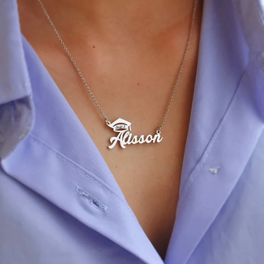 Personalized Graduate Cap Necklace