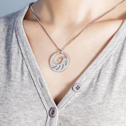 Custom Kid names Wave Necklace