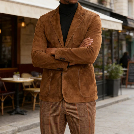 Turn-down Collar Solid Color Men Jacket - Denoss