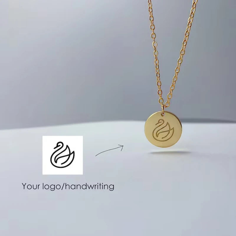 Personalized Handwriting Engraving Pendant Choker Necklace - Denoss