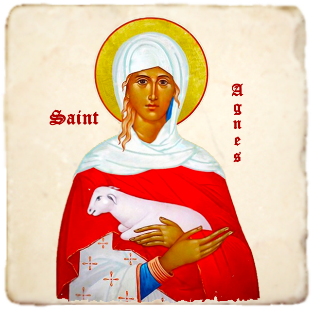St.Agnes Icon,Women Saint,Marble Icon,Handmade,Prayer gift,Christian Icon