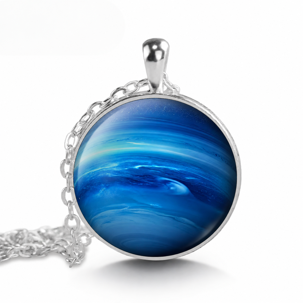 Uranus Planet Pendant Necklace,Galaxy Cosmos Space Jewelry