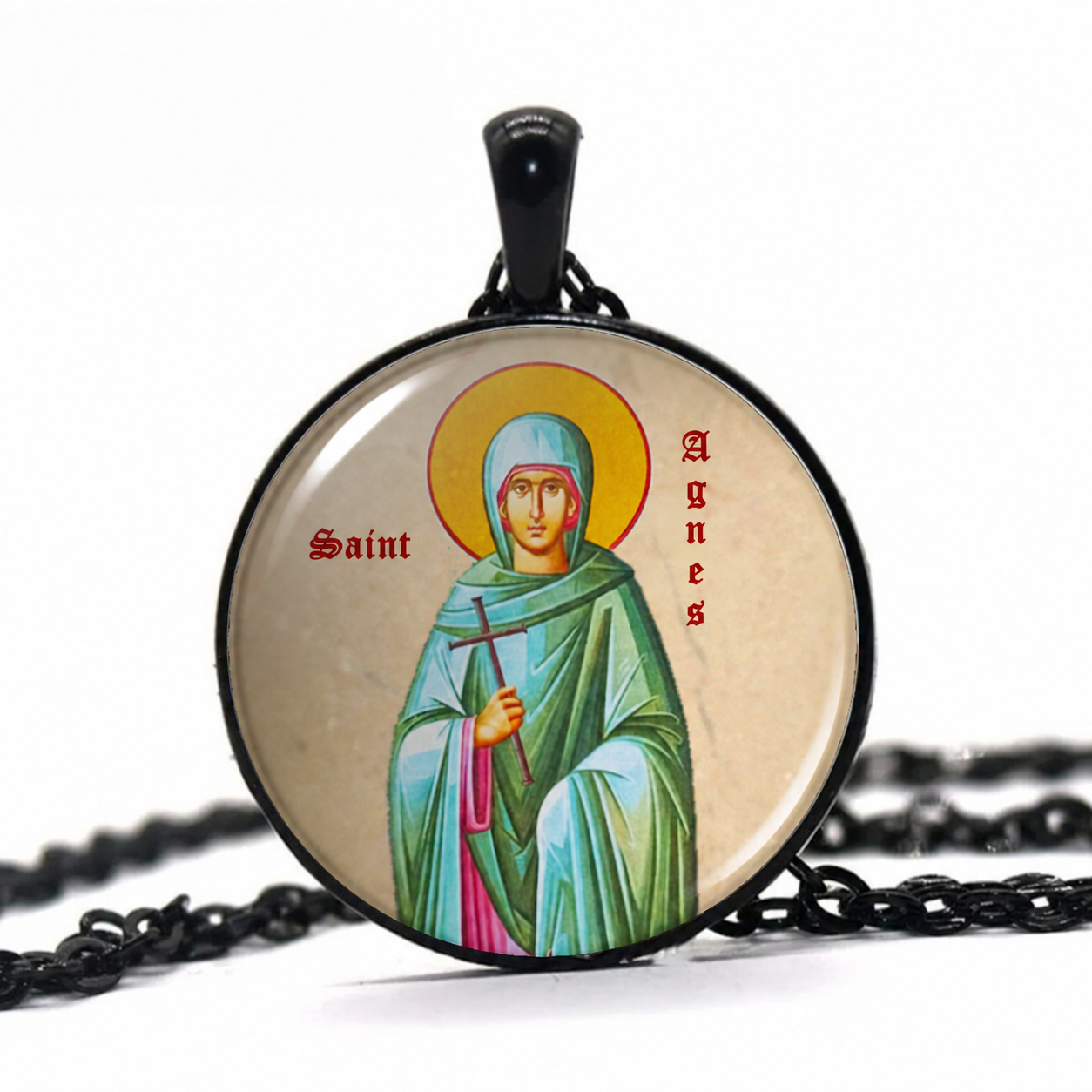 Saint Agnes Saint of Purity Necklace