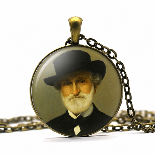 VERDI Necklace,Giuseppe Verdi,Opera, La Traviata,Aida,Rigoletto,Otello,Composer, Musician,Italian,Art Pendant Necklace - Denoss