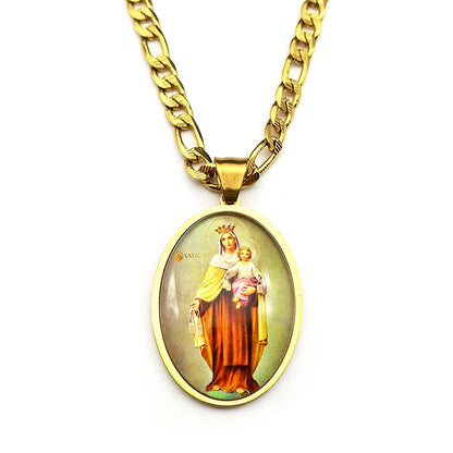 Virgin Mary and Baby Jesus,Christian Necklace,Religious Gift Jewelry