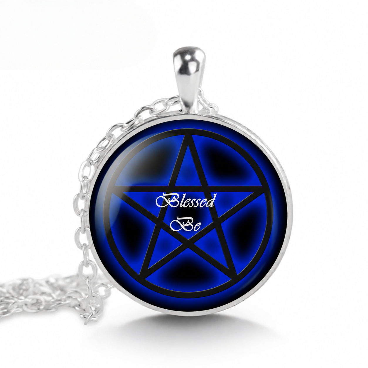 Blessed Be Wicca Pendant Necklace,Pentacle Jewelry