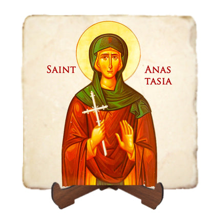St.Anastasia of Rome Icon,Women Saint,Marble Icon,Handmade,Prayer gift,Christian Icon