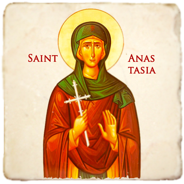 St.Anastasia of Rome Icon,Women Saint,Marble Icon,Handmade,Prayer gift,Christian Icon