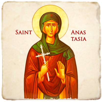 St.Anastasia of Rome Icon,Women Saint,Marble Icon,Handmade,Prayer gift,Christian Icon