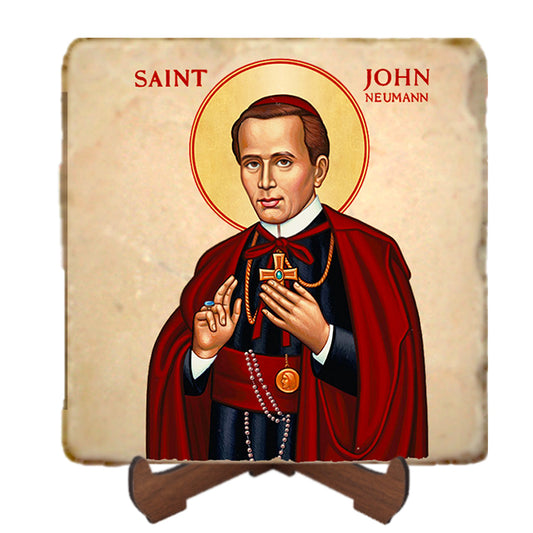 St.John Neumann Icon,Men Saints,Marble Icon,Handmade,Prayer gift,Christian Icon