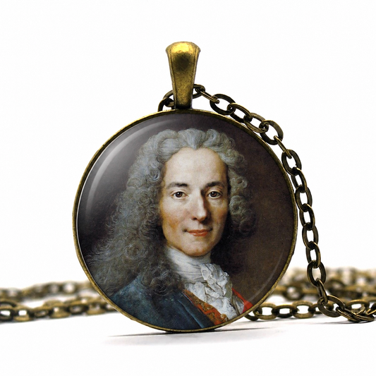 VOLTAIRE Necklace,François Marie Arouet, Writer,Historian,Philosopher,French, Enlightenment writer,Art Pendant Necklace - Denoss