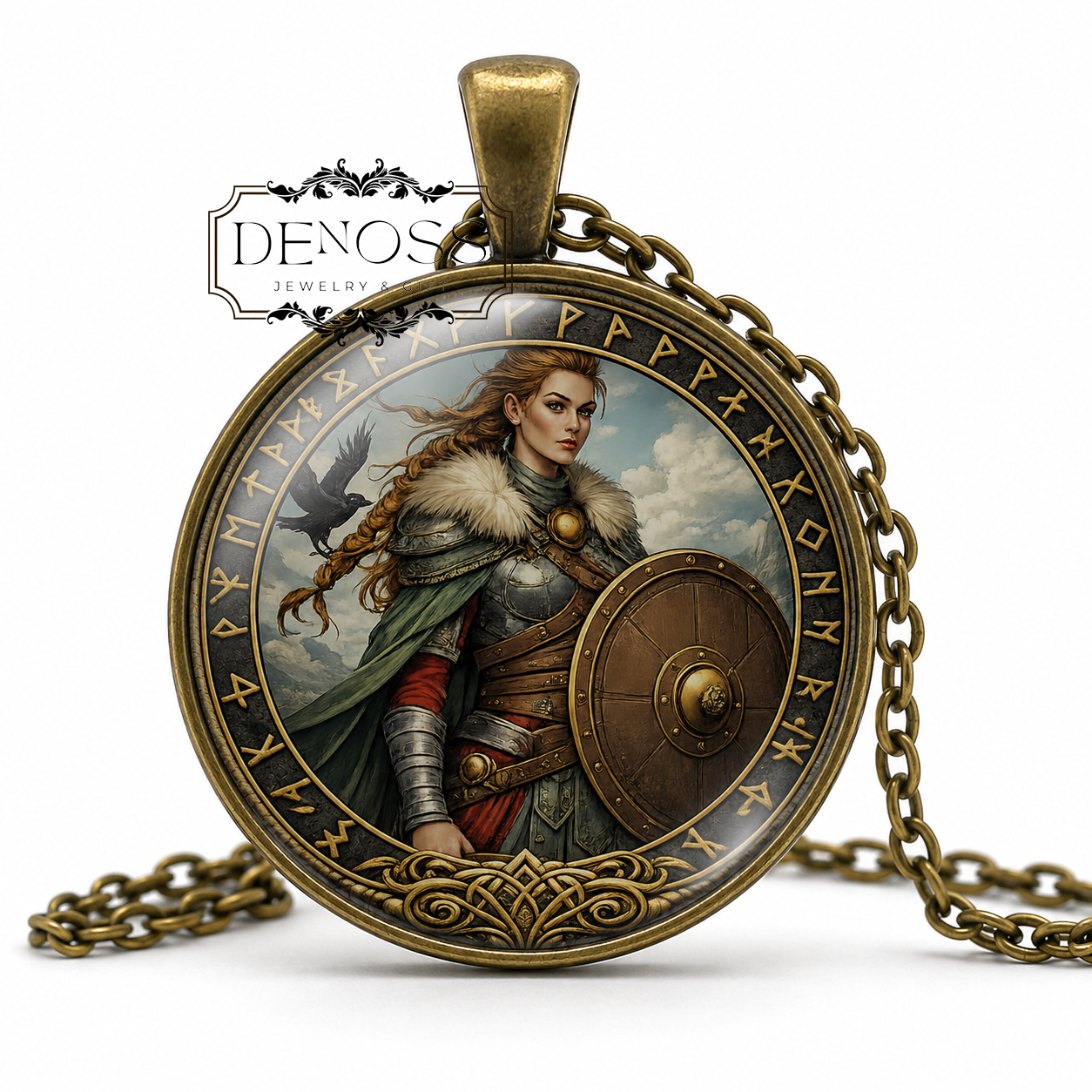 SIGRUN Necklace,Valkyrie of Victory & Grace,Protector of Brave Souls,Shieldmaiden of Triumph,Guide to Valhalla’s Halls