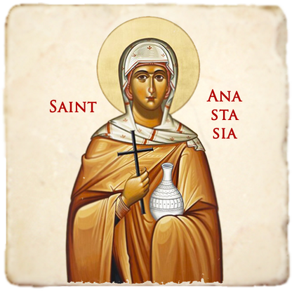 St.Anastasia of Sirmium Icon,Women Saint,Marble Icon,Handmade,Prayer gift,Christian Icon
