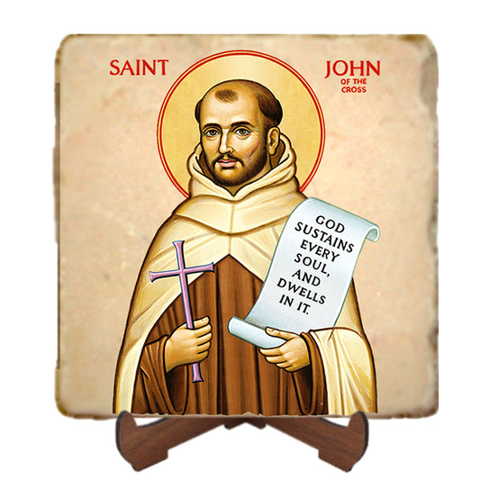 St.John of the Cross Icon,Men Saints,Marble Icon,Handmade,Prayer gift,Christian Icon